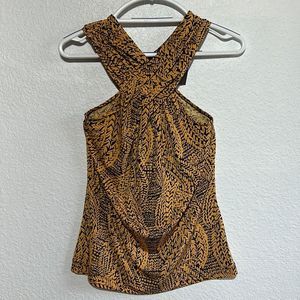 The Limited gold and blue sleeveless blouse top, NWT, medium